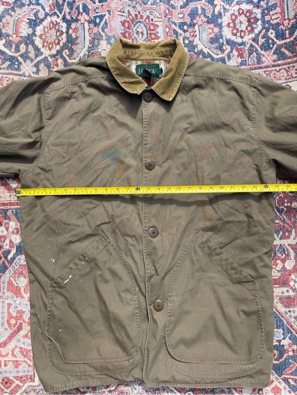 J. Crew Olive Khaki Field Jacket with Corduroy Collar